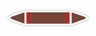 Rohrleitungskennzeichnung Aufkleber Blanko DIN 2403 Brennbare Flüssigkeiten - 180 x 36 mm / 20 Stück