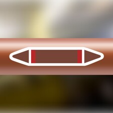 Rohrleitungskennzeichnung Aufkleber Blanko DIN 2403 Brennbare Flüssigkeiten - 180 x 36 mm / 20 Stück