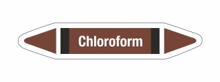 Rohrleitungskennzeichnung Aufkleber Etikett Chloroform DIN 2403 - 75 x 15 mm / 10 Stück
