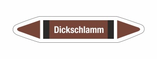 Rohrleitungskennzeichnung Aufkleber Etikett Dickschlamm DIN 2403 - 75 x 15 mm / 10 Stück