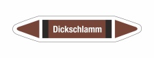 Rohrleitungskennzeichnung Aufkleber Etikett Dickschlamm DIN 2403 - 75 x 15 mm / 10 Stück