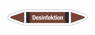 Rohrleitungskennzeichnung Aufkleber Etikett Desinfektion DIN 2403