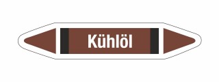 Rohrleitungskennzeichnung Aufkleber Etikett Kühlöl DIN 2403 - 75 x 15 mm / 500 Stück