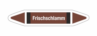 Rohrleitungskennzeichnung Aufkleber Etikett Frischschlamm DIN 2403 - 300 x 60 mm / 1000 Stück