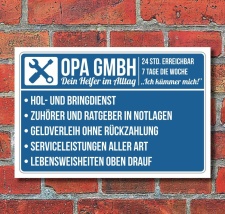 Schild Opa GmbH Geschenk Geburtstag Vatertag...