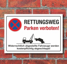 Schild Parkverbot Halteverbot Rettungsweg Parken verboten...