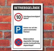 Schild Parkplatz Stellplatz Betriebsgel&auml;nde...