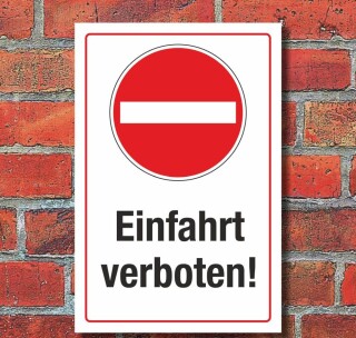 Schild Halteverbot Parkverbot Durchfahrt Einfahrt verboten 3 mm Alu-Verbund 450 x 300 mm