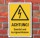 Schild Achtung Geerdet und kurzgeschlossen Spannung Strom 3 mm Alu-Verbund 450 x 300 mm