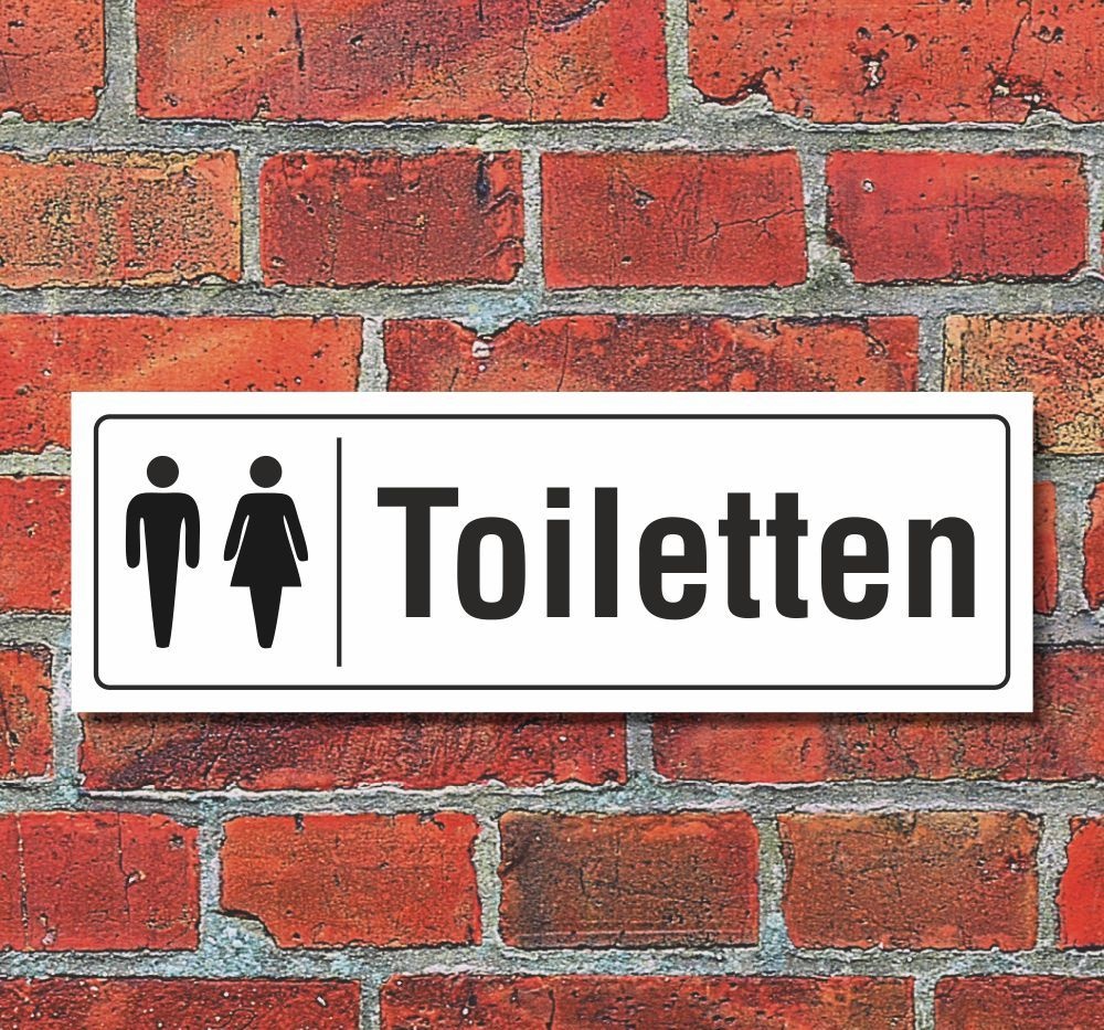 Schild Toiletten WC Klo Türschild Hinweisschild 300 x 100 mm Alu-Verbund 