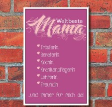 Schild Weltbeste Mama Muttertag Geburtstag Geschenk 3 mm...