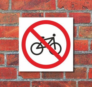 Schild Fahrrad verboten Fahrr&auml;der T&uuml;rschild Hinweisschild 200 x 200 mm