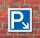 Schild Parkplatz Pfeil rechts abw&auml;rts Hinweisschild Parkplatzschild 200 x 200mm