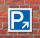 Schild Parkplatz Pfeil rechts aufw&auml;rts Hinweisschild Parkplatzschild 200 x 200mm