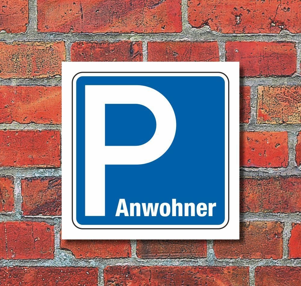 Parkplatzschild Anwohner KFZ-Kennzeichen Nummernschild 52 x 11 cm Originalmaß wetterfest 