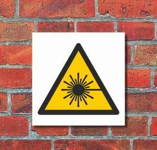 Schild Warnung vor Laserstrahlen Laser Warnschild 200 x 200 mm
