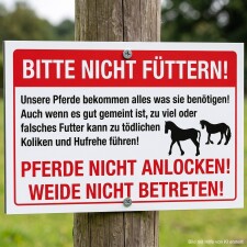 Das Bild zeigt ein Schild mit der Aufschrift „Bitte...