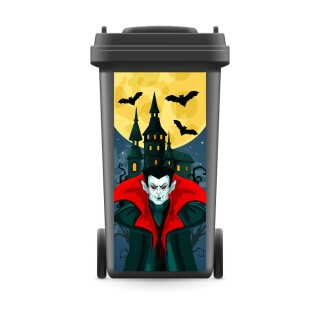 Mülltonnenaufkleber Mülltonne Mülleimer Abfalltonne Dracula Schloss Halloween- 800 x 370 mm