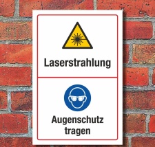 Schild Laserstrahlung Augenschutz tragen Hinweisschild 3...