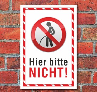 Schild Pinkeln Urinieren Pissen verboten Hinweisschild 3 mm Alu-Verbund 450 x 300 mm
