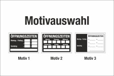 Schild Öffnungszeiten Motiv 2 - Rot - 300 x 200 mm