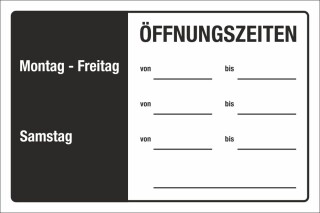 Schild Öffnungszeiten Motiv 3 - Grün - 300 x 200 mm