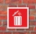Schild Mülleimer Mülltonne Abfalleimer Abfallbehälter Hinweisschild 200 x 200 mm - Rot