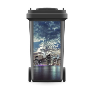 Mülltonnenaufkleber Mülltonne Mülleimer Abfalltonne New York Amerika Skyline - 800 x 370 mm