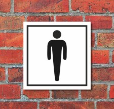 Schild WC Toilette Klo Herren Türschild 400 x 400 mm...