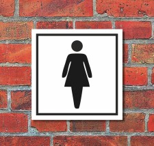 Schild WC Toilette Klo Damen Türschild 400 x 400 mm...