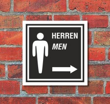 Schild WC Toilette Klo Herren mit Pfeil Türschild...