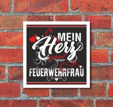 Schild Mein Herz gehört einer Feuerwehrfrau Geschenk...