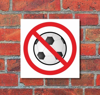 Schild Fu&szlig;ball spielen verboten T&uuml;rschild Hinweisschild 400 x 400 mm