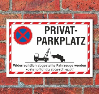 Schild Parkverbot Parken verboten Halteverbot Privatparkplatz 3 mm Alu-Verbund - 600 x 400 mm