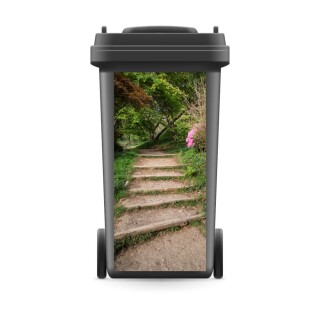 Mülltonnenaufkleber Mülltonne Abfalltonne Sticker Aufkleber Weg Garten Natur- 800 x 370 mm