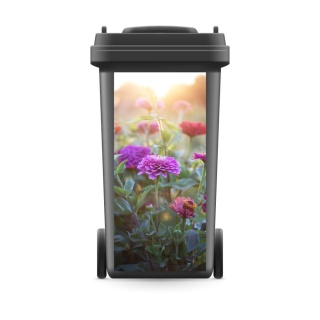 Mülltonnenaufkleber Mülltonne Abfalltonne Sticker Aufkleber Flieder Blumen Natur- 800 x 370 mm
