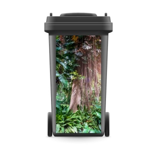Mülltonnenaufkleber Mülltonne Abfalltonne Sticker Aufkleber Urwald Tropen Baum - 800 x 370 mm