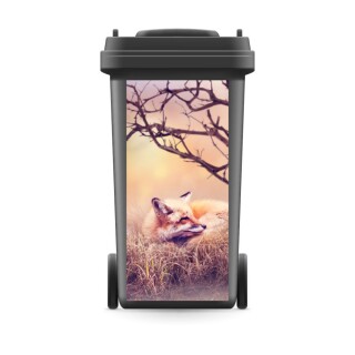 Mülltonnenaufkleber Mülltonne Abfalltonne Sticker Aufkleber Fuchs - 800 x 370 mm