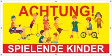 PVC Werbebanner Banner Plane Hinweis Spielende Kinder...