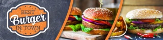 PVC Werbebanner Banner Plane Imbiss Burger Restaurant Diner Ösen 4000 x 1000 mm