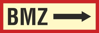 Brandschutzzeichen BMZ rechts Brandmeldezentrale Feuer Nachleuchtend ASR A1.3