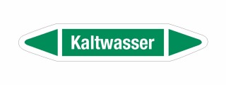 Rohrleitungskennzeichnung Aufkleber Etikett Kaltwasser DIN 2403 Wasser - 125 x 25 mm / 20 Stück