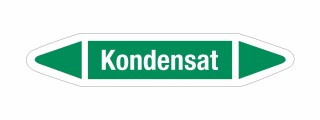 Rohrleitungskennzeichnung Aufkleber Etikett Kondensat DIN 2403 Wasser - 180 x 36 mm / 50 Stück