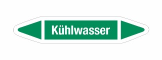 Rohrleitungskennzeichnung Aufkleber Etikett Kühlwasser DIN 2403 Wasser - 125 x 25 mm / 250 Stück