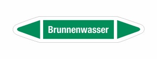 Rohrleitungskennzeichnung Aufkleber Etikett Brunnenwasser DIN 2403 Wasser - 180 x 36 mm / 20 Stück