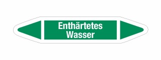 Rohrleitungskennzeichnung Aufkleber Etikett Enthärtetes Wasser DIN 2403 Wasser - 180 x 36 mm / 50 Stück