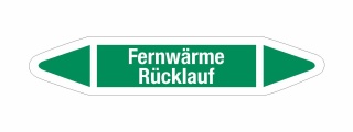 Rohrleitungskennzeichnung Aufkleber Etikett Fernw&auml;rme R&uuml;cklauf DIN 2403 Wasser