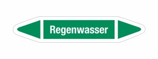 Rohrleitungskennzeichnung Aufkleber Etikett Regenwasser DIN 2403 Wasser - 125 x 25 mm / 50 Stück