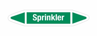 Rohrleitungskennzeichnung Aufkleber Etikett Sprinkler DIN 2403 Wasser - 75 x 15 mm / 10 Stück