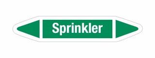 Rohrleitungskennzeichnung Aufkleber Etikett Sprinkler DIN 2403 Wasser - 125 x 25 mm / 20 Stück